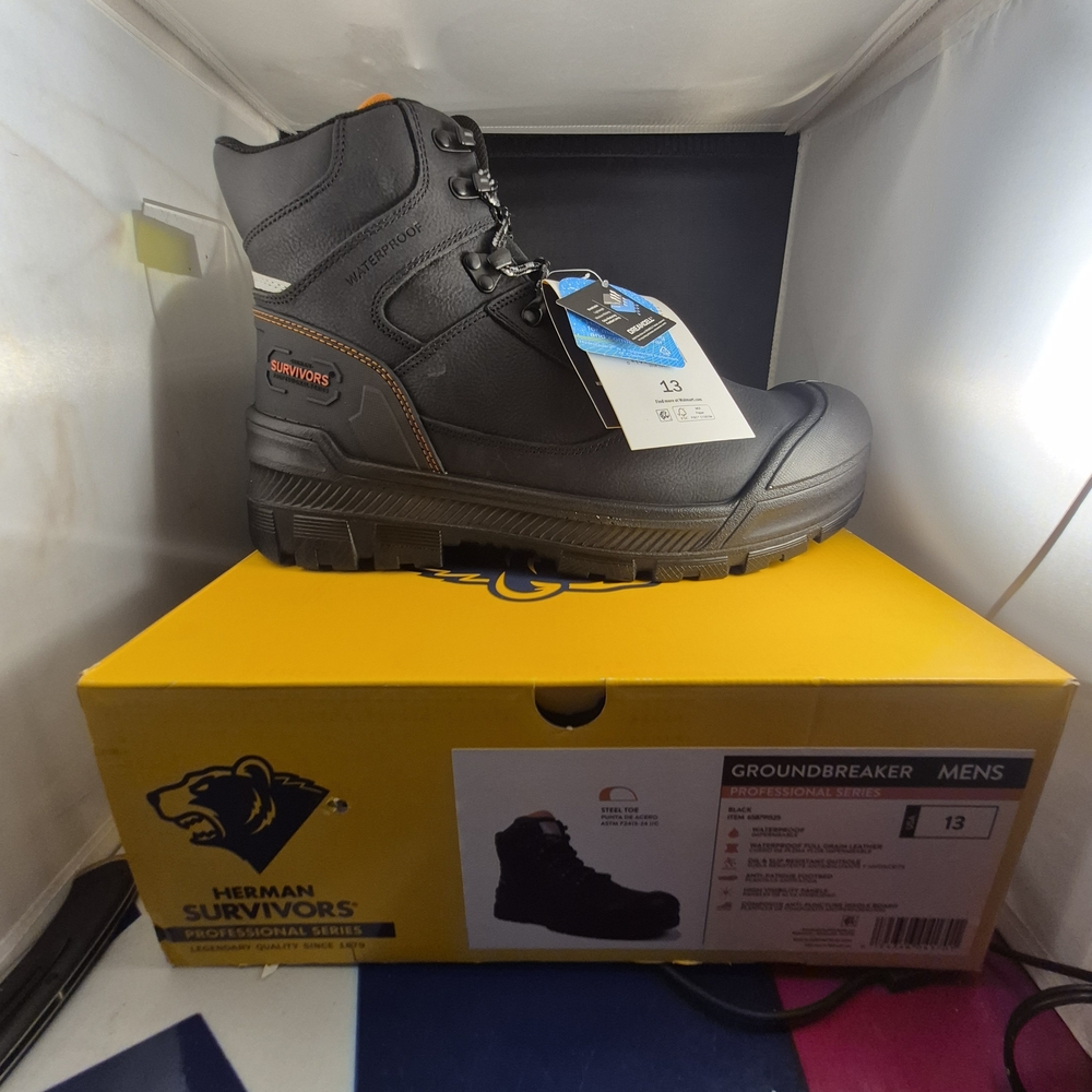 Waterproof Black Men's Work Boot